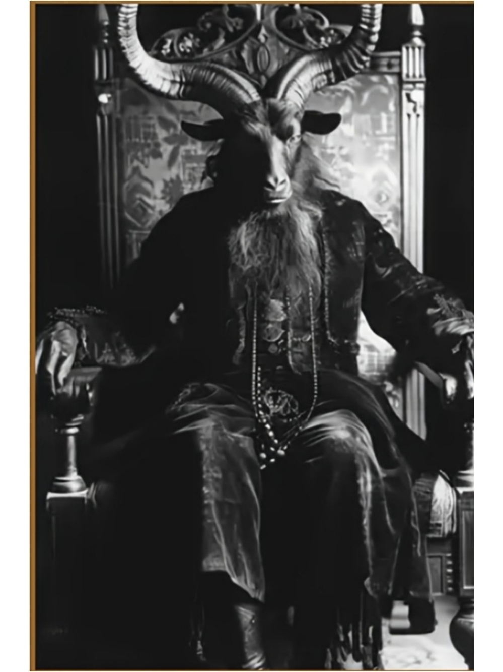 12x16 B&W Baphomet Portrait